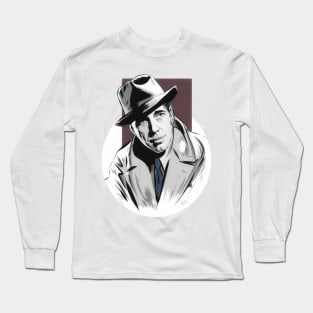 Humphrey Bogart - An illustration by Paul Cemmick Long Sleeve T-Shirt